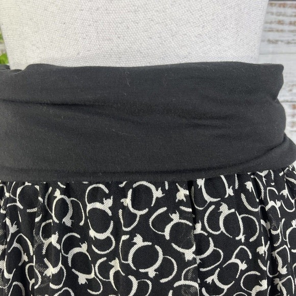 Cabi Skirt size Small Black White Mesh Bubble Hem Full Knee Stretch Modest Slim - Picture 5 of 13